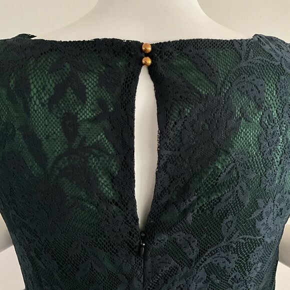 ModCloth Era Twilight Black Lace Overlay Dress L - Picture 5 of 9